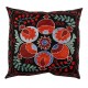 Decorative Handmade Central Asian Suzani Cushion Cover, Silk Embroidery Lace Pillow. 19" x 19" (46 x 46 cm)