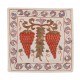 Authentic Hand Embroidered Silk, Cotton and Linen Cushion Cover From Uzbekistan. 19" x 19" (46 x 46 cm)