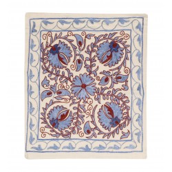 Decorative Silk Embroidery Suzani Cushion Cover from Uzbekistan. 19" x 19" (46 x 46 cm)
