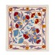 Silk Hand Embroidery Cushion Cover, Traditional Uzbek Suzani Lace Pillow. 19" x 19" (46 x 46 cm)
