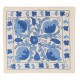 New Hand Embroidered Silk, Cotton and Linen Throw Pillow Cover, 21st-Century Uzbek Suzani Cushion Cover. 19" x 19" (46 x 46 cm)