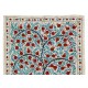 New Silk Embroidery Suzani Textille. Traditional Handmade Uzbek Wall Hanging, Bed or Table Cover. 4.7 x 7 Ft (143 x 213 cm)
