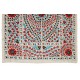 New Silk Embroidery Suzani Textille. Traditional Handmade Uzbek Bed Cover. 6.3 x 8 Ft (190 x 245 cm)