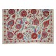 New Silk Embroidery Suzani Textille. Traditional Handmade Uzbek Bed Cover. 6.8 x 9 Ft (205 x 275 cm)