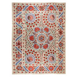New Silk Embroidery Suzani Textille. Traditional Handmade Uzbek Bed Cover. 8 x 10.3 Ft (242 x 312 cm)