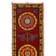 Silk Hand Embroidered Table Runner, Vintage Suzani Wall Hanging from Uzbekistan. 2.3 x 7.4 Ft (70 x 225 cm)