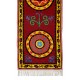 Silk Hand Embroidered Table Runner, Vintage Suzani Wall Hanging from Uzbekistan. 2.3 x 7.4 Ft (70 x 225 cm)