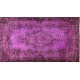 Purple Overdyed Accent Rug, Mid-Century Handmade Central Anatolian Carpet. 3.8 x 6.5 Ft (114 x 198 cm)