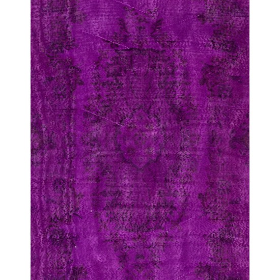 Purple Overdyed Accent Rug, Mid-Century Handmade Central Anatolian Carpet. 4 x 7 Ft (120 x 212 cm)