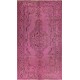 Purple Overdyed Area Rug, Mid-Century Handmade Central Anatolian Carpet. 4.9 x 8.6 Ft (147 x 260 cm)