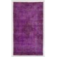 Purple Overdyed Area Rug, Mid-Century Handmade Central Anatolian Carpet. 5 x 8.7 Ft (150 x 264 cm)