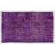 Purple Overdyed Rug, Mid-Century Handmade Central Anatolian Carpet. 5.5 x 8.9 Ft (167 x 270 cm)