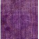 Purple Overdyed Rug, Mid-Century Handmade Central Anatolian Carpet. 5.5 x 8.9 Ft (167 x 270 cm)