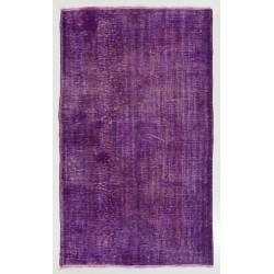 Purple Overdyed Rug, Mid-Century Handmade Central Anatolian Carpet. 5.5 x 8.9 Ft (167 x 270 cm)