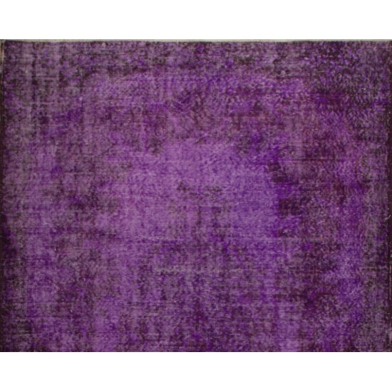 Purple Overdyed Rug, Mid-Century Handmade Central Anatolian Carpet. 5.6 x 8.8 Ft (170 x 268 cm)