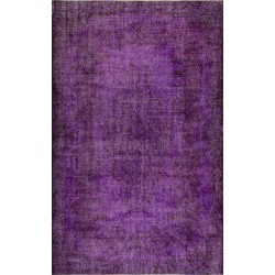Purple Overdyed Rug, Mid-Century Handmade Central Anatolian Carpet. 5.6 x 8.8 Ft (170 x 268 cm)