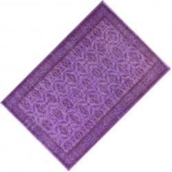 Purple Overdyed Rug, Mid-Century Handmade Central Anatolian Carpet. 5.7 x 8.4 Ft (172 x 255 cm)