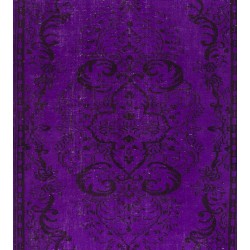 Purple Overdyed Rug, Mid-Century Handmade Central Anatolian Carpet. 5.9 x 9.4 Ft (178 x 284 cm)