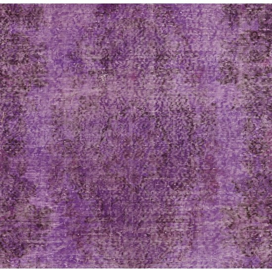 Purple Overdyed Rug, Mid-Century Handmade Central Anatolian Carpet. 6.2 x 9.4 Ft (186 x 286 cm)