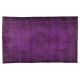Purple Overdyed Area Rug, Mid-Century Handmade Central Anatolian Carpet. 6.3 x 10 Ft (189 x 305 cm)