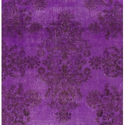 Purple Overdyed Area Rug, Mid-Century Handmade Central Anatolian Carpet. 6.3 x 10.2 Ft (189 x 310 cm)