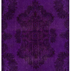 Purple Overdyed Area Rug, Mid-Century Handmade Central Anatolian Carpet. 6.3 x 9.6 Ft (190 x 290 cm)