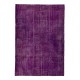 Purple Overdyed Area Rug, Mid-Century Handmade Central Anatolian Carpet. 6.4 x 9.3 Ft (193 x 282 cm)