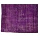 Contemporary Purple Overdyed Area Rug, Mid-Century Handmade Central Anatolian Carpet. 6.5 x 10.2 Ft (196 x 308 cm)