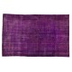 Contemporary Purple Overdyed Area Rug, Mid-Century Handmade Central Anatolian Carpet. 6.5 x 10.2 Ft (196 x 308 cm)