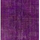 Contemporary Purple Overdyed Area Rug, Mid-Century Handmade Central Anatolian Carpet. 6.5 x 10.2 Ft (196 x 308 cm)