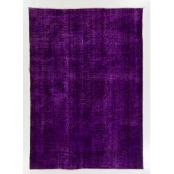 Contemporary Purple Overdyed Area Rug, Mid-Century Handmade Central Anatolian Carpet. 6.5 x 9.2 Ft (197 x 280 cm)