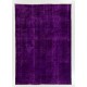 Contemporary Purple Overdyed Area Rug, Mid-Century Handmade Central Anatolian Carpet. 6.5 x 9.2 Ft (197 x 280 cm)