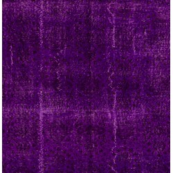 Modern Purple Overdyed Area Rug, Mid-Century Handmade Central Anatolian Carpet. 6.5 x 9.6 Ft (197 x 290 cm)