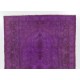 Modern Purple Overdyed Area Rug, Mid-Century Handmade Central Anatolian Carpet. 6.5 x 10.2 Ft (197 x 310 cm)