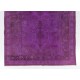 Modern Purple Overdyed Area Rug, Mid-Century Handmade Central Anatolian Carpet. 6.5 x 10.2 Ft (197 x 310 cm)