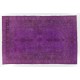 Modern Purple Overdyed Area Rug, Mid-Century Handmade Central Anatolian Carpet. 6.5 x 10.2 Ft (197 x 310 cm)