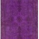 Modern Purple Overdyed Area Rug, Mid-Century Handmade Central Anatolian Carpet. 6.5 x 10.2 Ft (197 x 310 cm)