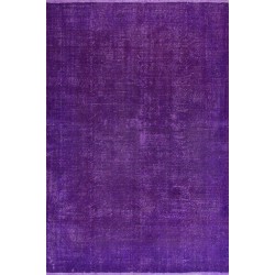 Modern Purple Overdyed Area Rug, Mid-Century Handmade Central Anatolian Carpet. 6.6 x 10 Ft (200 x 305 cm)