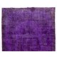 Purple Overdyed Area Rug, Mid-Century Handmade Central Anatolian Carpet. 6.6 x 10.7 Ft (200 x 325 cm)