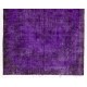 Purple Overdyed Area Rug, Mid-Century Handmade Central Anatolian Carpet. 6.6 x 10.7 Ft (200 x 325 cm)
