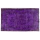Purple Overdyed Area Rug, Mid-Century Handmade Central Anatolian Carpet. 6.6 x 10.7 Ft (200 x 325 cm)