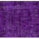 Purple Overdyed Area Rug, Mid-Century Handmade Central Anatolian Carpet. 6.6 x 10.7 Ft (200 x 325 cm)