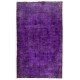 Purple Overdyed Area Rug, Mid-Century Handmade Central Anatolian Carpet. 6.6 x 10.7 Ft (200 x 325 cm)