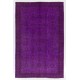 Purple Overdyed Area Rug, Mid-Century Handmade Central Anatolian Carpet. 6.7 x 10.2 Ft (202 x 310 cm)