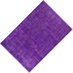 Purple Overdyed Area Rug, Mid-Century Handmade Central Anatolian Carpet. 6.8 x 11 Ft (207 x 335 cm)