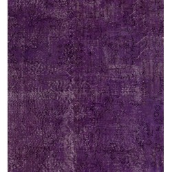 Distressed Purple Overdyed Area Rug, Large Vintage Handmade Carpet from Turkey. 6.9 x 10.2 Ft (210 x 310 cm)