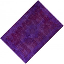 One of a kind Purple Overdyed Area Rug, Large Vintage Handmade Carpet from Turkey. 6.9 x 10.2 Ft (210 x 310 cm)