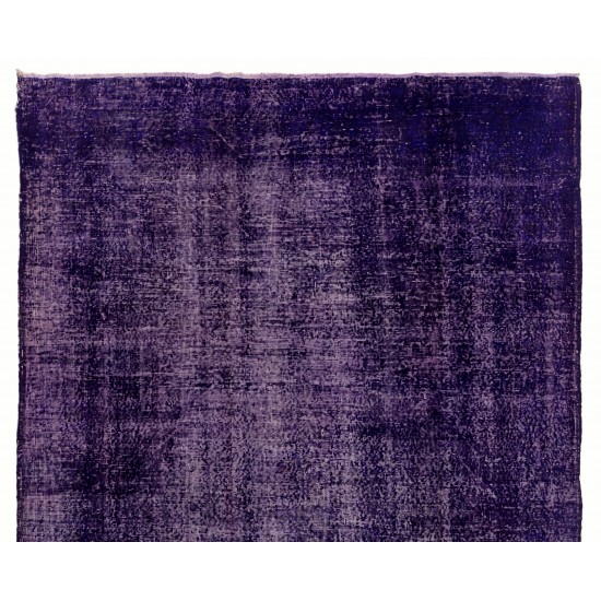 Distressed Purple Overdyed Area Rug, Large Vintage Handmade Carpet from Turkey. 6.9 x 11.2 Ft (210 x 340 cm)