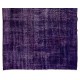 Distressed Purple Overdyed Area Rug, Large Vintage Handmade Carpet from Turkey. 6.9 x 11.2 Ft (210 x 340 cm)