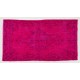 Fuchsia Pink Overdyed Rug with Floral Design, Vintage Handmade Carpet from Turkey. 4 x 7 Ft (120 x 216 cm)